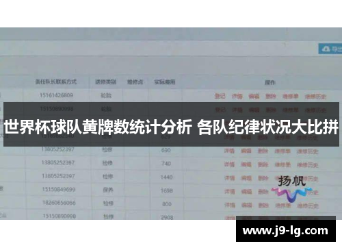 世界杯球队黄牌数统计分析 各队纪律状况大比拼